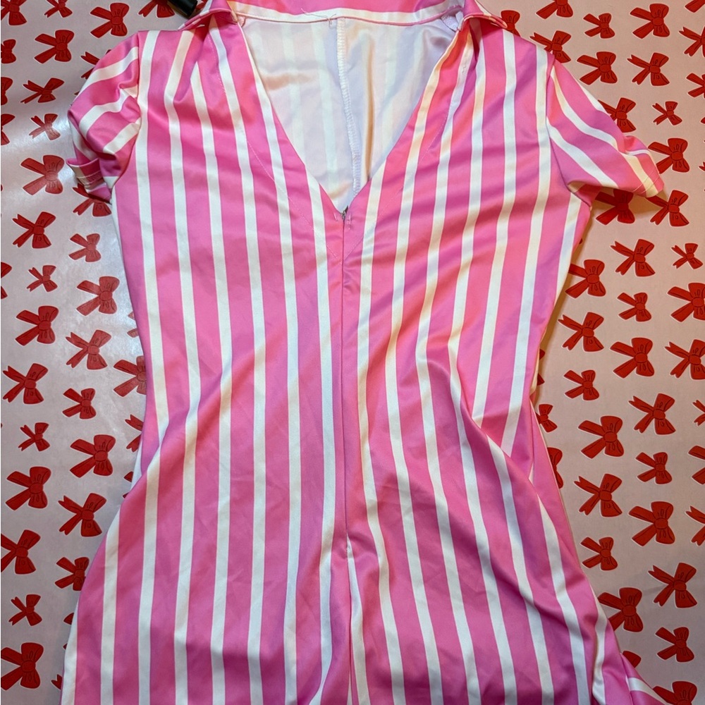 Pink and White Striped Dress